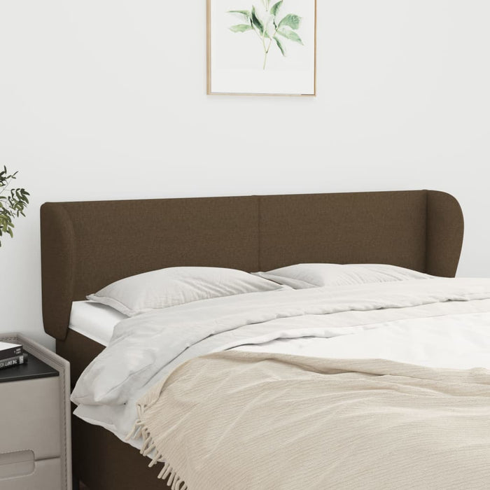 Tăblie de pat cu aripioare maro închis 147x23x78/88 cm textil - WALTI WALTI