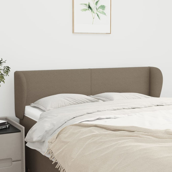 Tăblie de pat cu aripioare gri taupe 147x23x78/88 cm textil WALTI