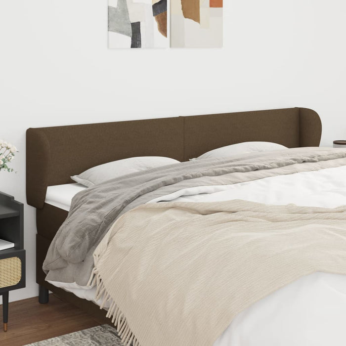 Tăblie de pat cu aripioare maro închis 163x23x78/88 cm textil - WALTI WALTI