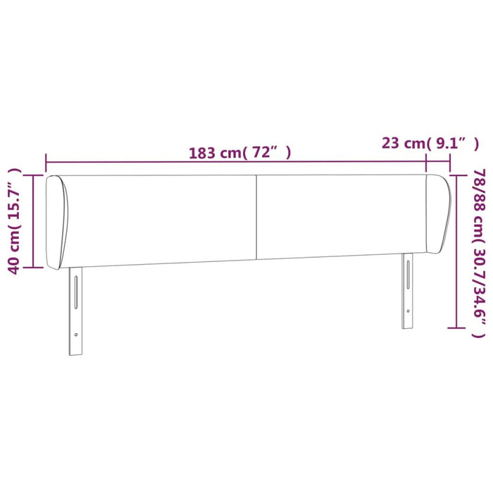Tăblie de pat cu aripioare gri taupe 183x23x78/88 cm textil - WALTI WALTI