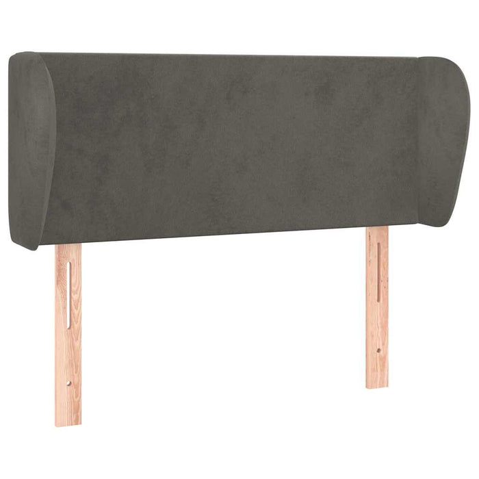 Tăblie de pat cu aripioare gri închis 83x23x78/88 cm catifea WALTI