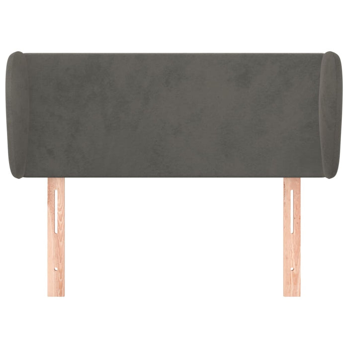 Tăblie de pat cu aripioare gri închis 83x23x78/88 cm catifea WALTI