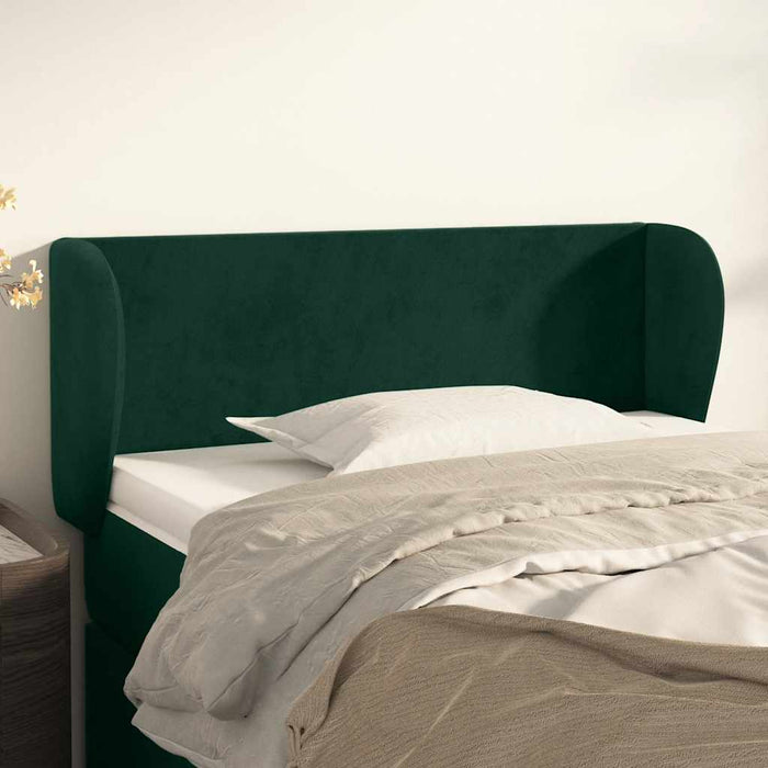 Tăblie de pat cu aripioare verde închis 83x23x78/88 cm catifea - WALTI WALTI