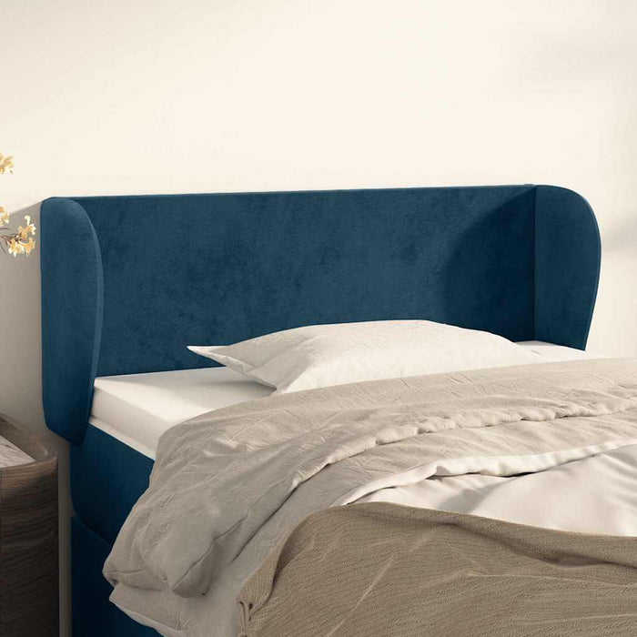 Tăblie pat cu aripioare albastru închis 83x23x78/88 cm catifea WALTI