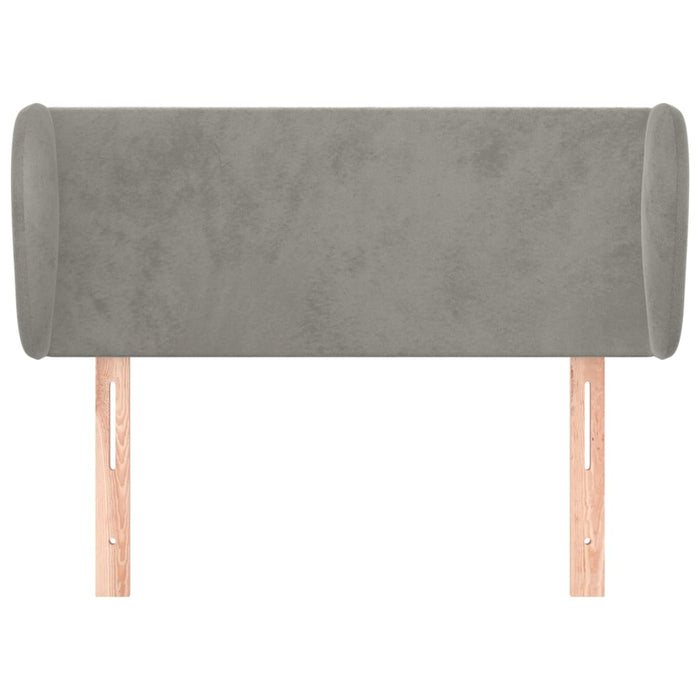 Tăblie de pat cu aripioare gri deschis 93x23x78/88 cm catifea - WALTI WALTI