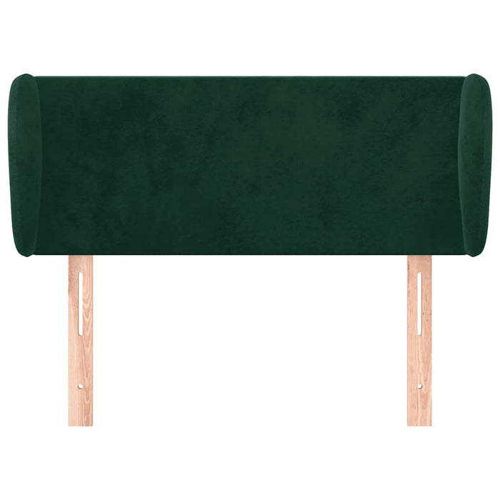 Tăblie de pat cu aripioare verde închis 93x23x78/88 cm catifea WALTI