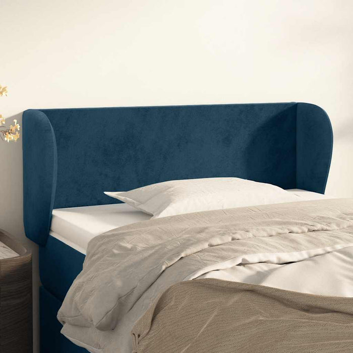 Tăblie pat cu aripioare albastru închis 93x23x78/88 cm textil - WALTI WALTI