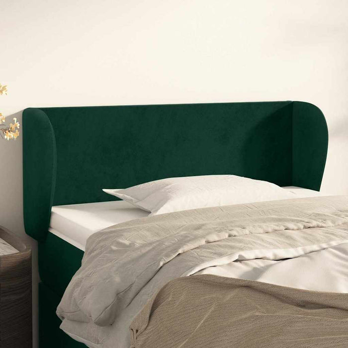 Tăblie de pat cu aripioare verde închis 103x23x78/88 cm catifea - WALTI WALTI