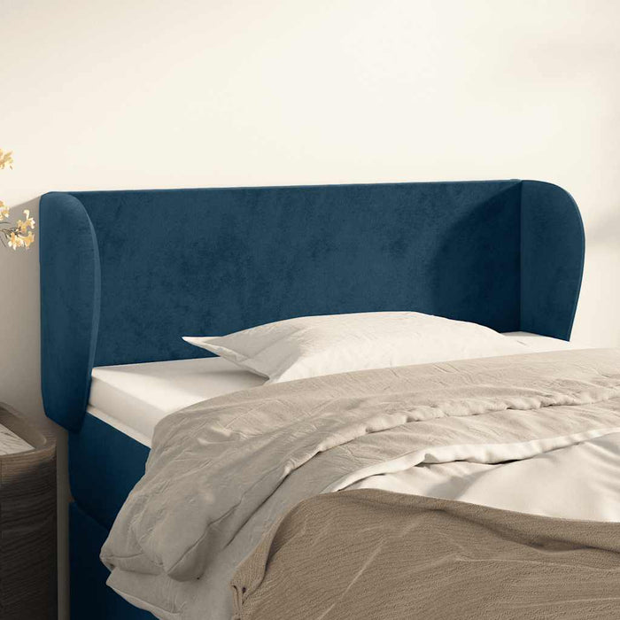 Tăblie pat cu aripioare albastru închis 103x23x78/88 cm catifea - WALTI WALTI