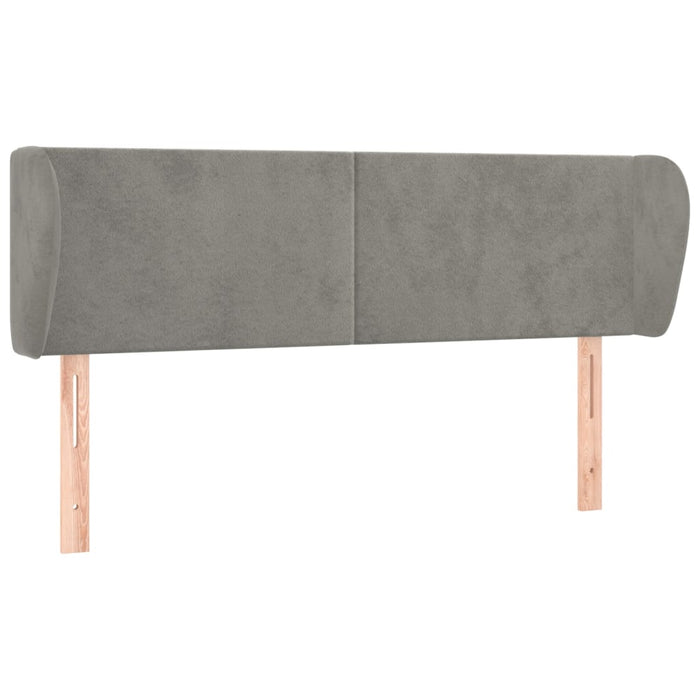 Tăblie de pat cu aripioare gri deschis 147x23x78/88 cm catifea - WALTI WALTI