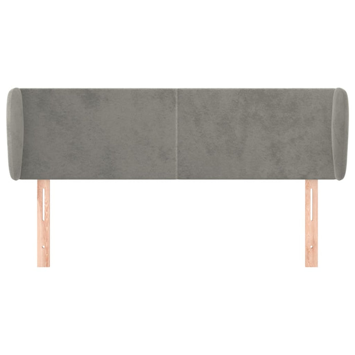 Tăblie de pat cu aripioare gri deschis 147x23x78/88 cm catifea - WALTI WALTI