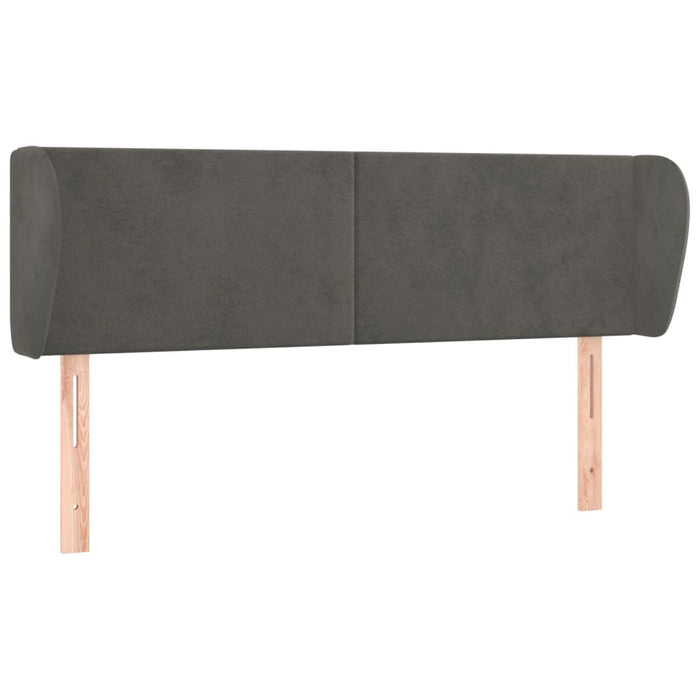 Tăblie de pat cu aripioare gri închis 147x23x78/88 cm catifea - WALTI WALTI