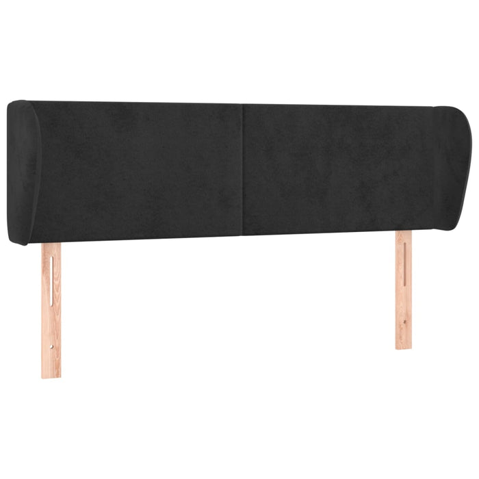 Tăblie de pat cu aripioare negru 147x23x78/88 cm catifea - WALTI WALTI