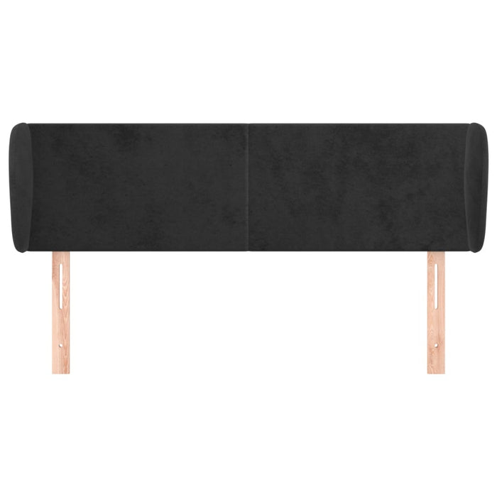 Tăblie de pat cu aripioare negru 147x23x78/88 cm catifea - WALTI WALTI