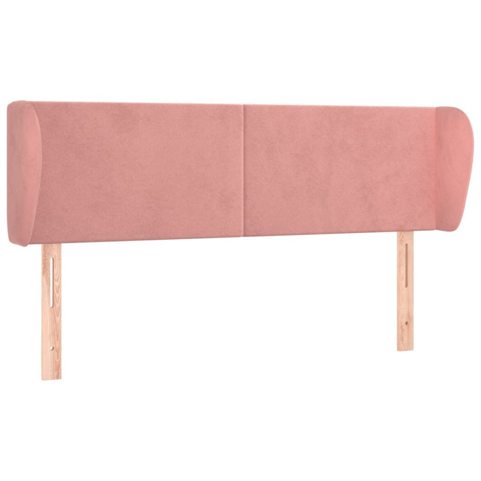 Tăblie de pat cu aripioare roz 147x23x78/88 cm catifea - WALTI WALTI