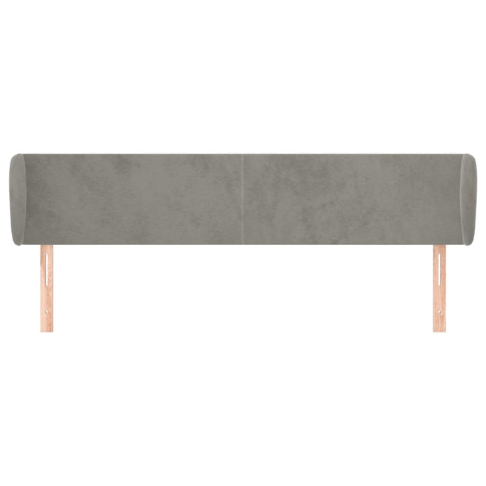Tăblie de pat cu aripioare gri deschis 163x23x78/88 cm catifea WALTI