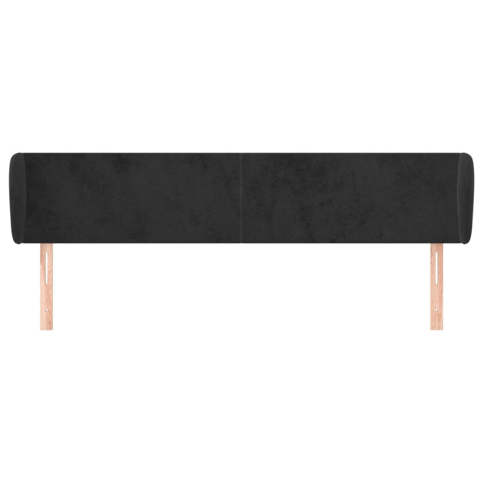 Tăblie de pat cu aripioare negru 163x23x78/88 cm catifea - WALTI WALTI
