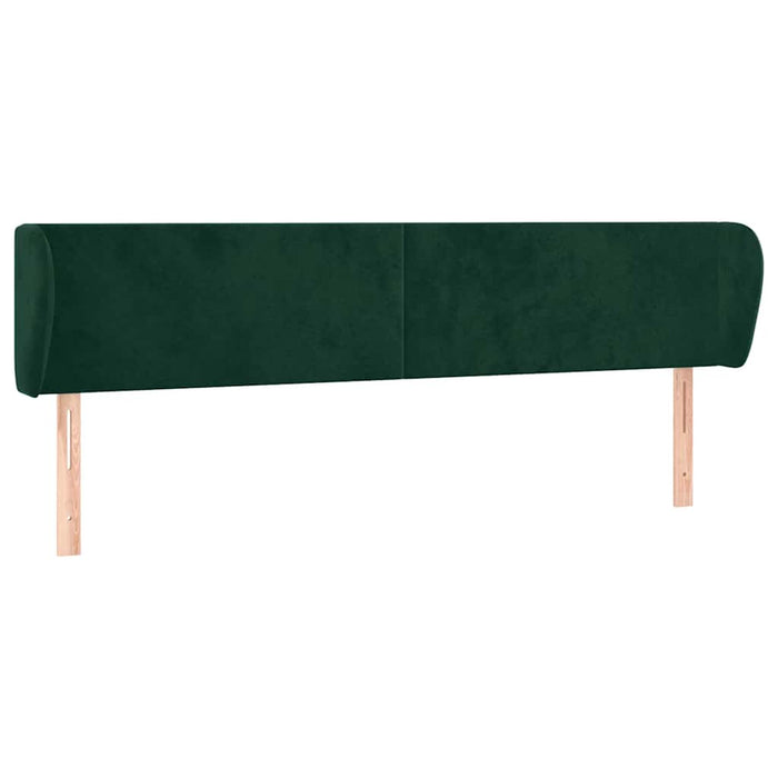 Tăblie de pat cu aripioare verde închis 163x23x78/88 cm catifea WALTI