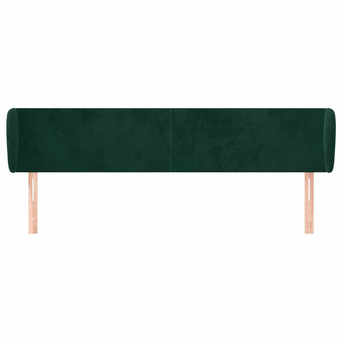 Tăblie de pat cu aripioare verde închis 163x23x78/88 cm catifea WALTI