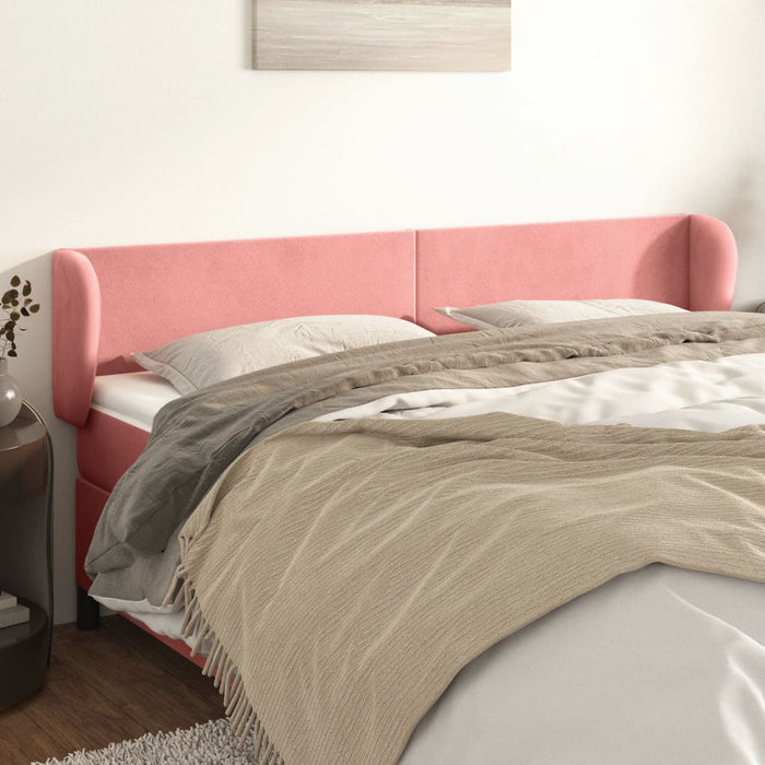Tăblie de pat cu aripioare roz 163x23x78/88 cm catifea - WALTI WALTI