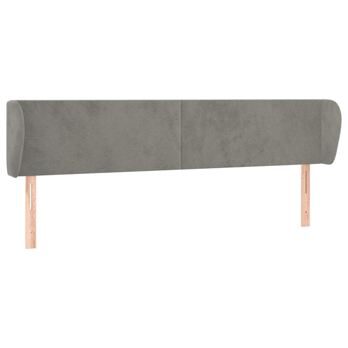 Tăblie de pat cu aripioare gri deschis 183x23x78/88 cm catifea WALTI