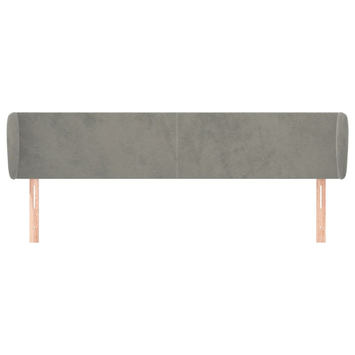 Tăblie de pat cu aripioare gri deschis 183x23x78/88 cm catifea WALTI