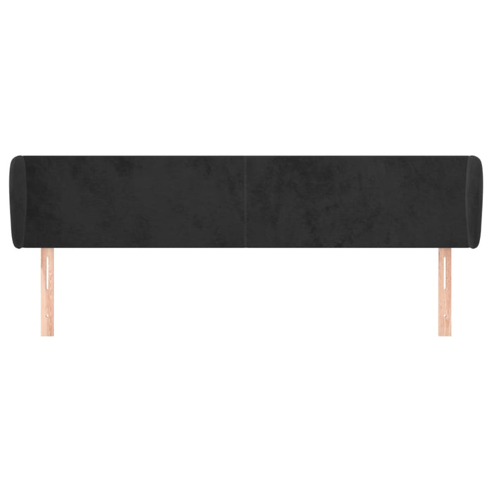 Tăblie de pat cu aripioare negru 183x23x78/88 cm catifea - WALTI WALTI