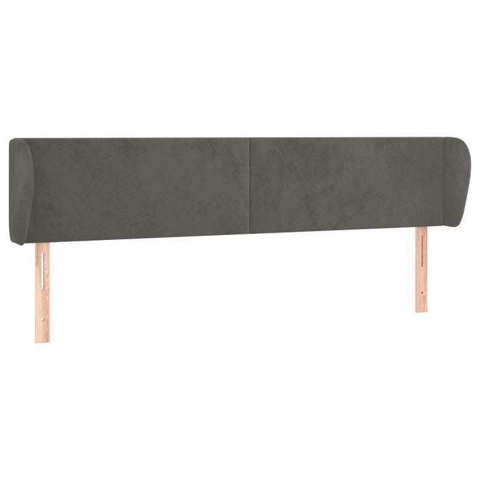 Tăblie de pat cu aripioare gri închis 203x23x78/88 cm catifea - WALTI WALTI