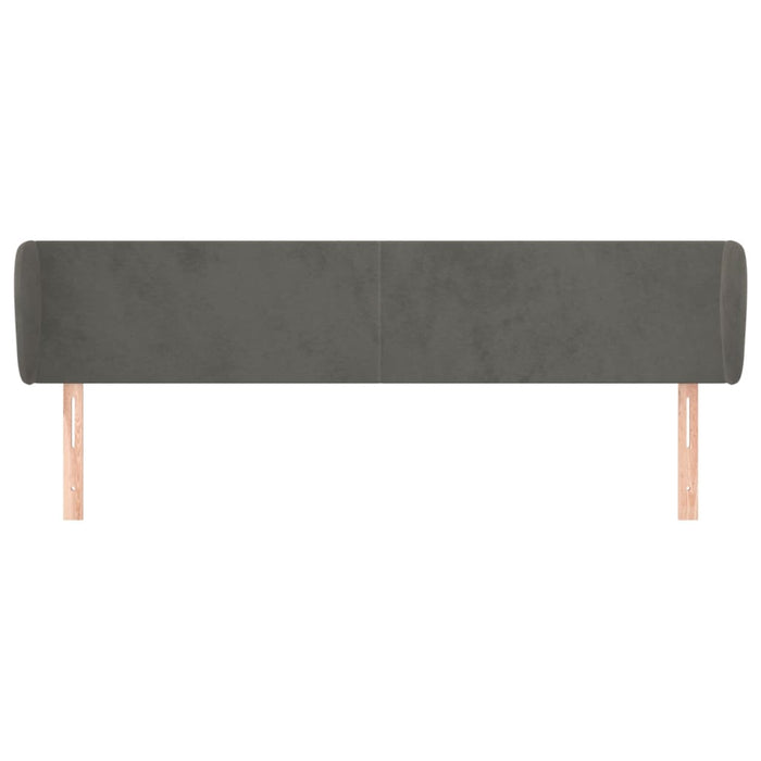 Tăblie de pat cu aripioare gri închis 203x23x78/88 cm catifea - WALTI WALTI