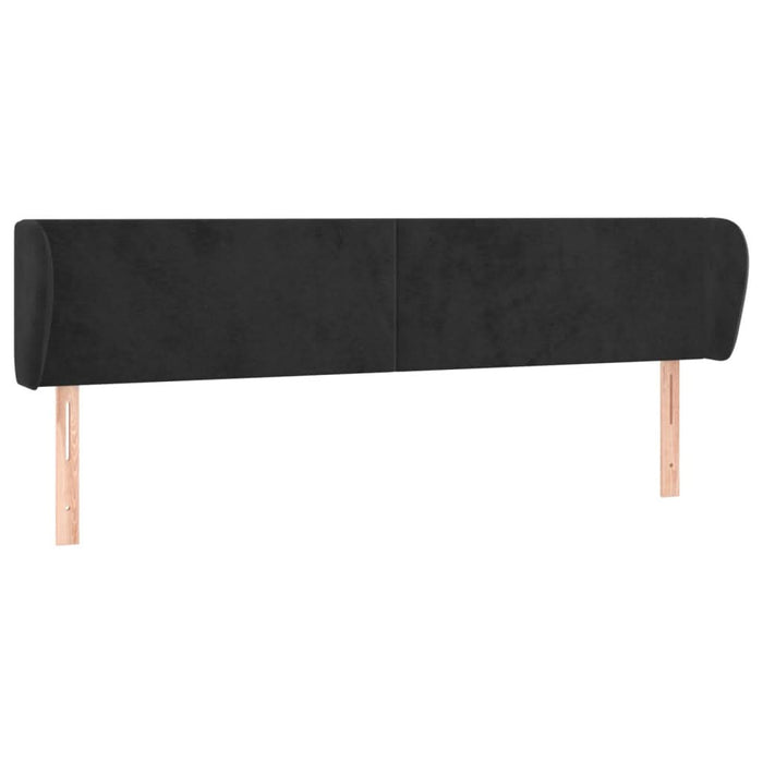 Tăblie de pat cu aripioare negru 203x23x78/88 cm catifea - WALTI WALTI