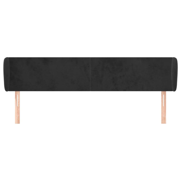 Tăblie de pat cu aripioare negru 203x23x78/88 cm catifea - WALTI WALTI