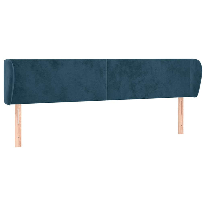 Tăblie pat cu aripioare albastru închis 203x23x78/88 cm catifea - WALTI WALTI