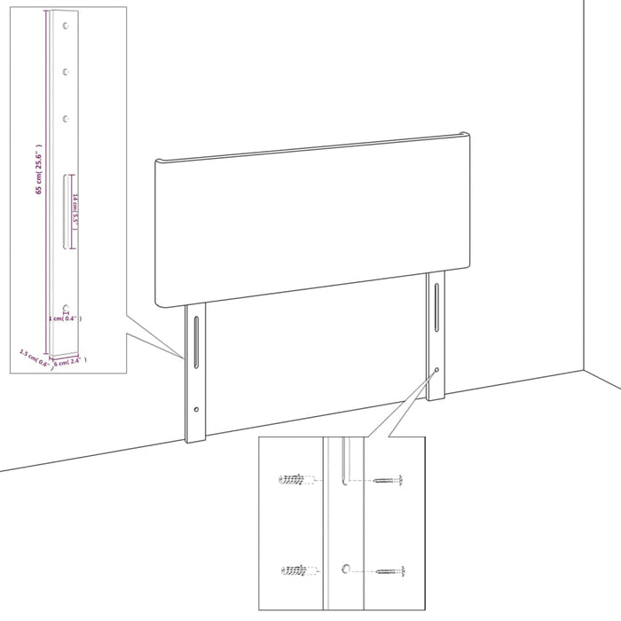 Tăblie de pat cu aripioare alb 83x23x78/88 cm piele ecologică - WALTI WALTI