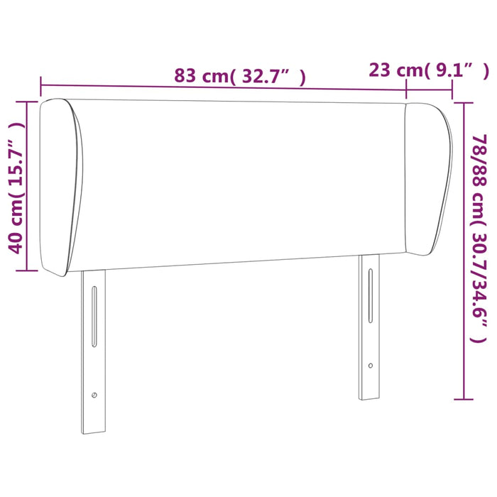 Tăblie pat cu aripioare cappuccino 83x23x78/88 cm piele eco - WALTI WALTI