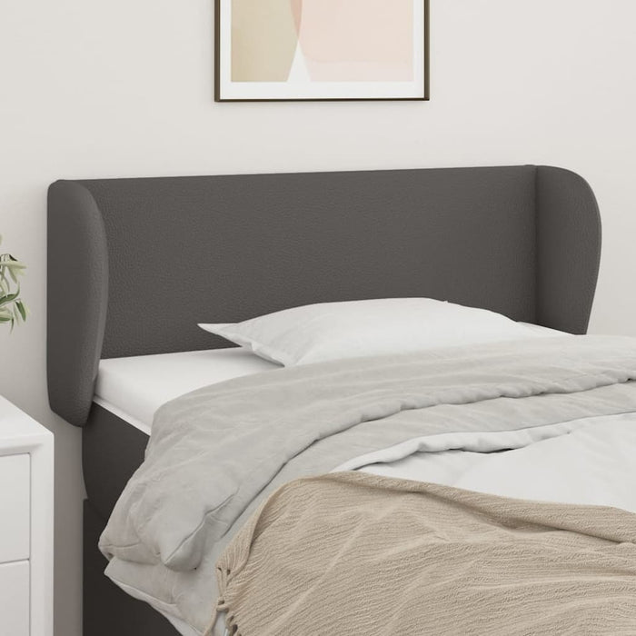 Tăblie de pat cu aripioare gri 103x23x78/88 cm piele ecologică - WALTI WALTI