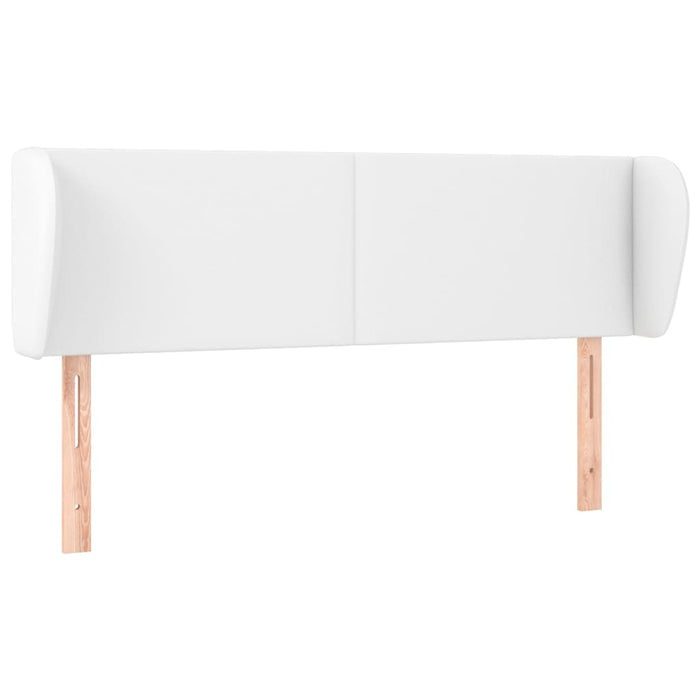 Tăblie de pat cu aripioare, alb, 147x23x78/88cm piele ecologică WALTI