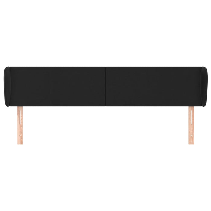Tăblie de pat cu aripioare negru 163x23x78/88cm piele ecologică WALTI