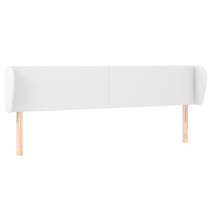 Tăblie de pat cu aripioare alb 163x23x78/88 cm piele ecologică WALTI
