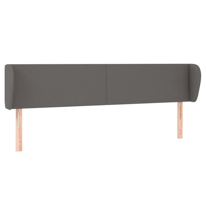 Tăblie de pat cu aripioare gri 163x23x78/88 cm piele ecologică WALTI