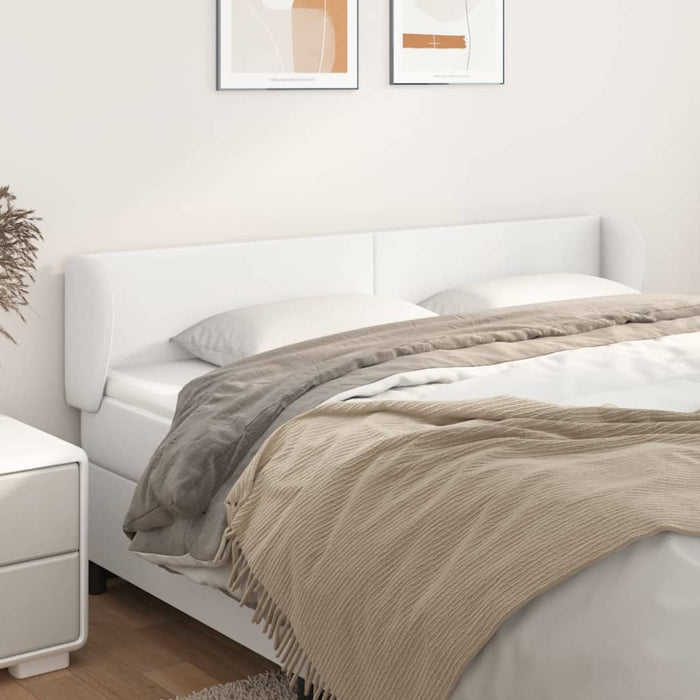 Tăblie de pat cu aripioare alb 183x23x78/88 cm piele ecologică WALTI
