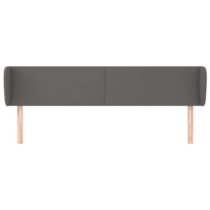 Tăblie de pat cu aripioare gri 183x23x78/88 cm piele ecologică - WALTI WALTI