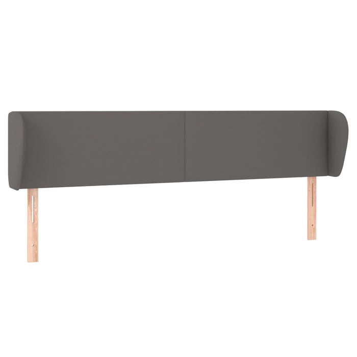 Tăblie de pat cu aripioare gri 203x23x78/88 cm piele ecologică - WALTI WALTI