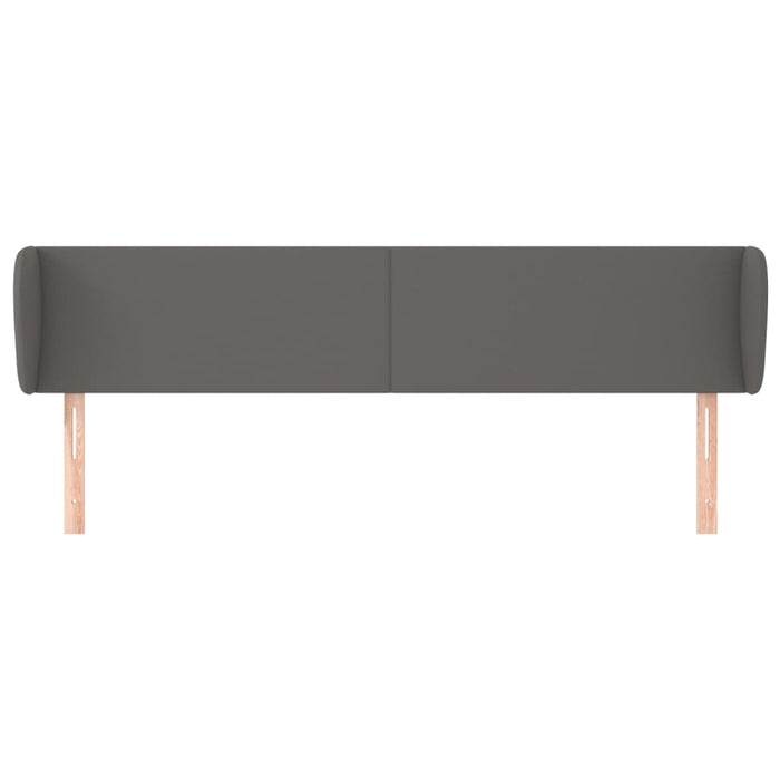 Tăblie de pat cu aripioare gri 203x23x78/88 cm piele ecologică - WALTI WALTI