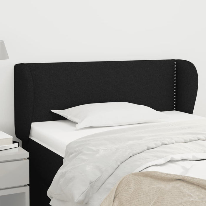 Tăblie de pat cu aripioare negru 83x23x78/88 cm material textil - WALTI WALTI