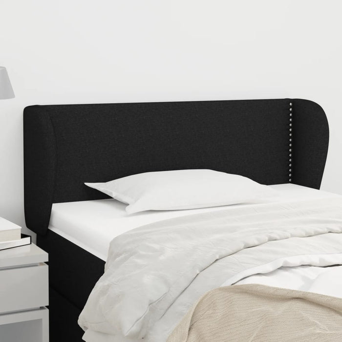 Tăblie de pat cu aripioare negru 93x23x78/88 cm textil - WALTI WALTI