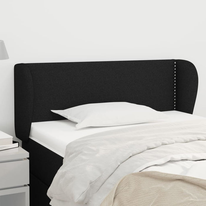 Tăblie de pat cu aripioare negru 103x23x78/88 cm textil - WALTI WALTI