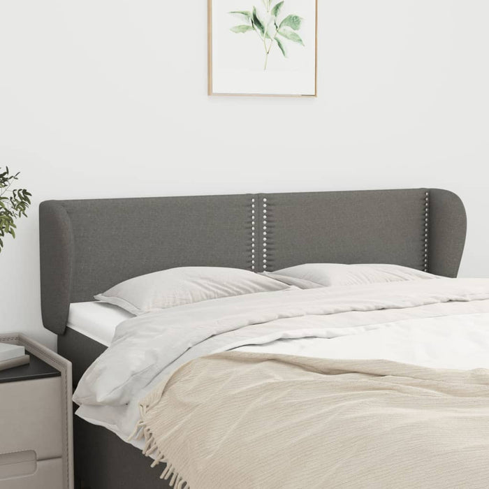 Tăblie de pat cu aripioare gri închis 147x23x78/88 cm textil - WALTI WALTI