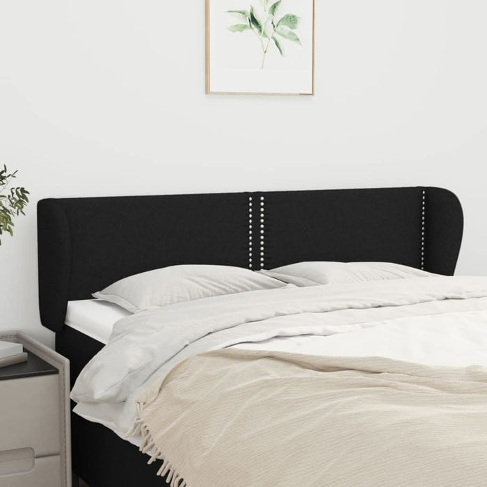 Tăblie de pat cu aripioare negru 147x23x78/88 cm textil - WALTI WALTI