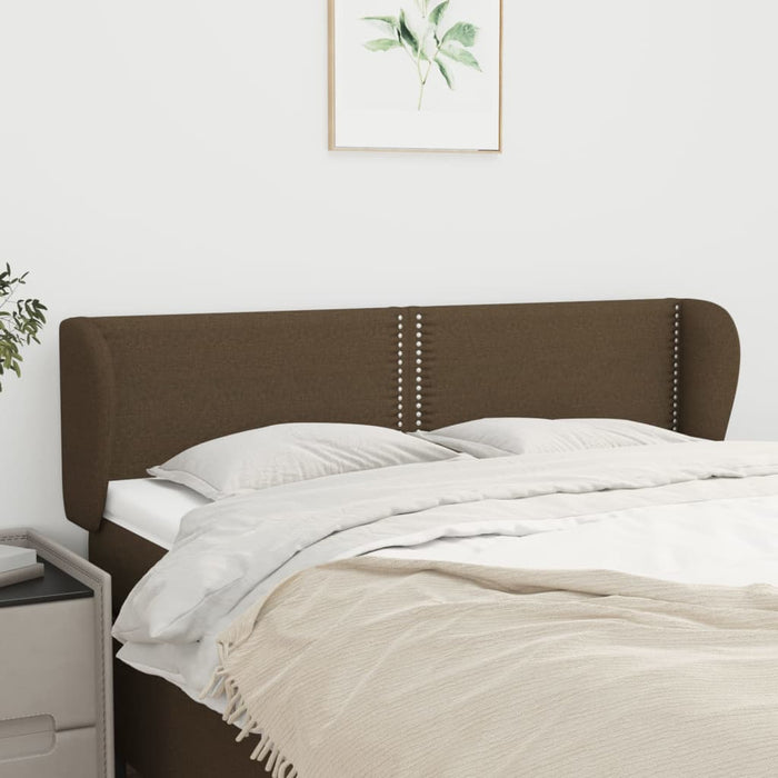 Tăblie de pat cu aripioare maro închis 147x23x78/88 cm textil - WALTI WALTI