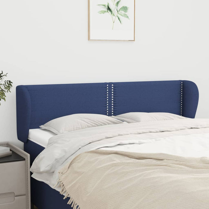 Tăblie de pat cu aripioare, albastru, 147x23x78/88 cm textil - WALTI WALTI